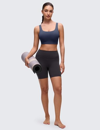 Image of CRZ YOGA Butterluxe U Back Sports Bras | Light Support, Removable Pads, Yoga, Extremely Soft, Longline, Scoop Neck, Wide Straps, for Women