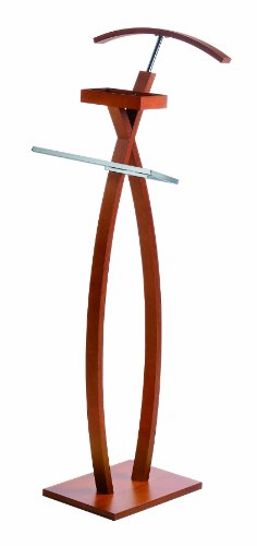 duehome - Perchero de Pantalones y Americanas, Colgador de Ropa, galan de Noche Color Cerezo 23136, Medidas: 45 x 114 x 34 cm de Fondo