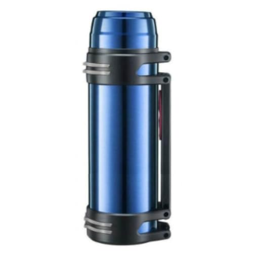 ITMEAT 水筒 大容量 4L 3L 2.5L 2L 真空断熱 保温 保冷 ワンタッチ 直飲み ステンレスボトル フィルター付き コップ付 ストラップ付き アウトドア スポーツ 旅行 大人用 持ち運び便利 (ブルー,1500ml(3斤の水が入ります))