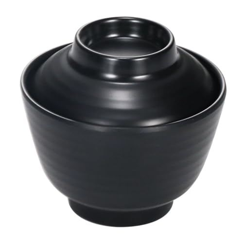 Tofficu 密?製耐熱味噌汁碗 蓋付き和風小鉢 滑り止めテクスチャー付き 食卓用スープボウル 前菜やサラダに