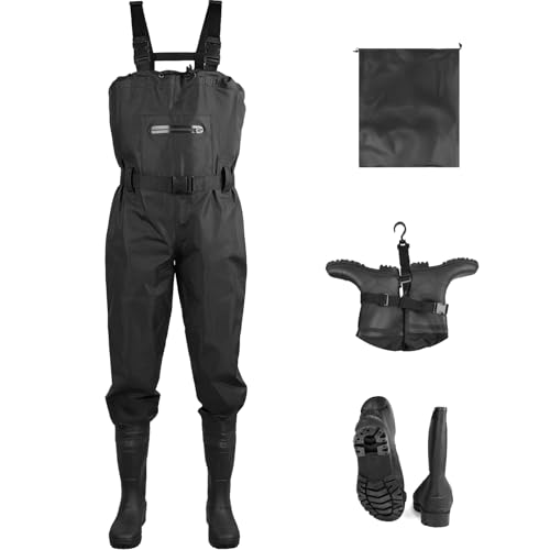 SWAWIS Scafandro da Pesca Waders Pesca Tute Impermeabili Traspiranti Adatte per Cantieri Edili,Fattorie 42-46W Adatto a Uomo e Donna