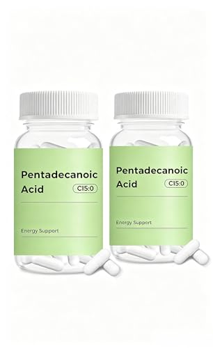 Ácido pentadecanoico - apoya el metabolismo energético y la salud mitocondrial, mantenimiento cardiovascular - derivado de leche de cabra de gran altitud (paquete de dos)