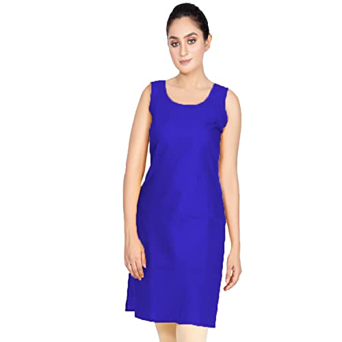 Image of Women's Cotton Long Camisole for Kurti /Suit Slip /Long Inner /Samij for Women Sameej /Knee Length Inner Wear /Sameez /Kurti Slip /Round Neck /Invisible
