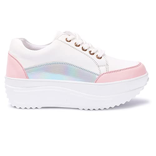 Image of Vendoz Women White Multi Sneakers