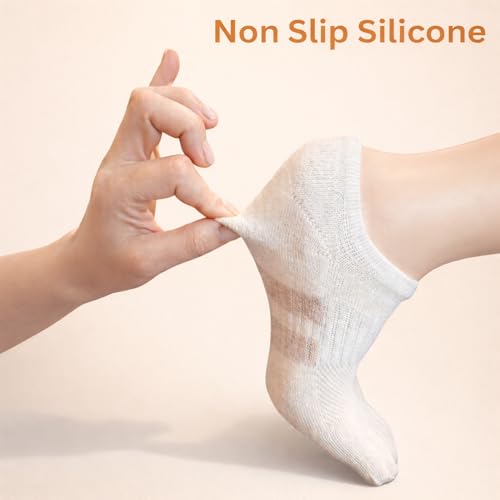 Image of soxsense Cushion No Show Toe Socks For Women Five Finger Socks Low Cut Athletic Running Socks 4 Pairs