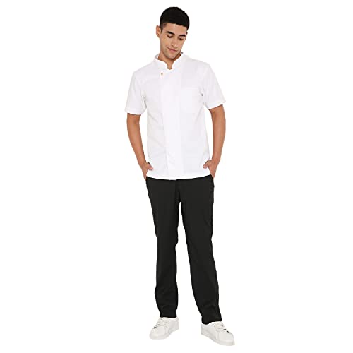 Image of Associated Uniforms Premium Plain Half sleeve Chef Coat (Chef Jacket - Smart Fit) (M-38, WHITE) B0B3XJ6GB1