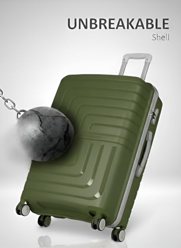 Image of Pro 8 Wheels Set of 2 (Cabin + Medium) Trolley Bags, Hard Case Polypropylene, 360º Wheeling Luggage for Men & Women, Suitcase for Travel, Trolley Bags for Travel (Olive Green)