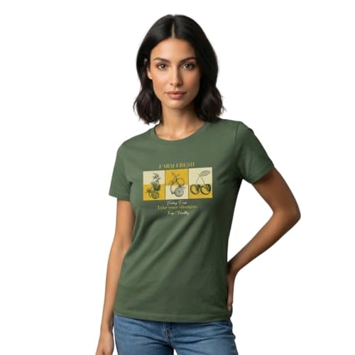 Image of Nobero Women's Graphic Printed T-Shirt | Regular Fit 180 GSM Cotton Tee for Women | Comfortable Round Neck Casual Wear