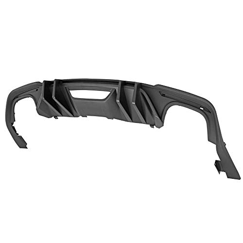 IKON MOTORSPORTS Rear Diffuser Compatible With 2018-2020 Ford Mustang, C Style Matte Black PP Polypropylene Bumper Lip - Thumbnail 7