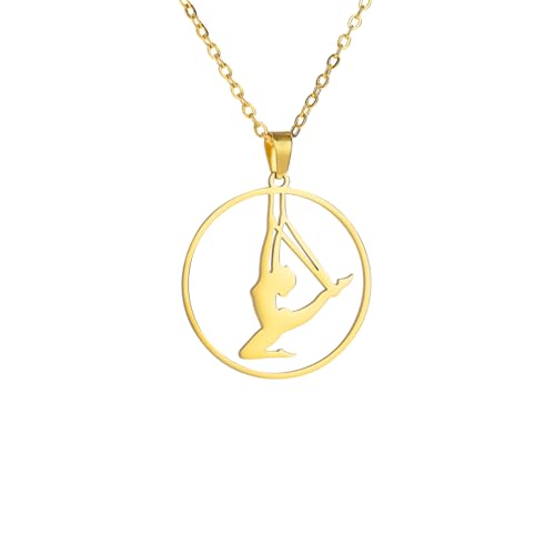 Stainless Steel Aerial Hoop Pendant - Gold