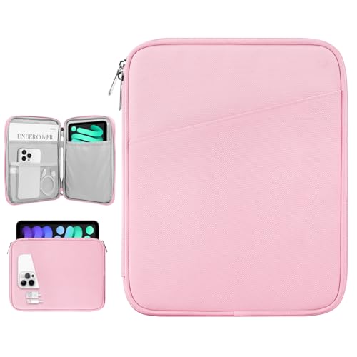 Image of Dadanism 8-9 Inch Tablet Sleeve Bag Carrying Case for iPad mini 7th /6th 8.3 inch, iPad mini 7.9 inch, Galaxy Tab A7 Lite /A9 8.7 inch, Remarkable Paper Pro Move 7.3 inch 2025, Tab M8 8 inch, Tab M9 9 inch, Flowers Pink