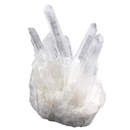 Nupuyai Pierres Brutes Naturelles de Cristaux de Roche, Pierre de Guérison de Géode Drusy de Quartz Clair pour la Décoration de Bureau à la Maison, 0.11-0.22lb