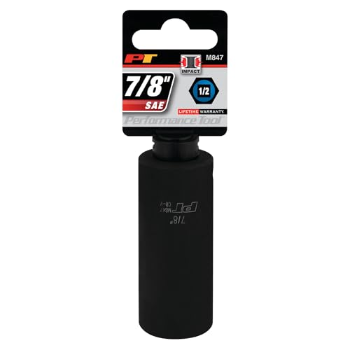 Image of Performance Tool M847 1 /2 Drive Impact Socket, 7 /8 - Heavy Duty Socket for High Torque Applications and Tough Jobs