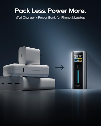 CUKTECH 65W Power Bank 2-in-1 9000mAh Battery Pack with Built-in Wall Plug - image 7