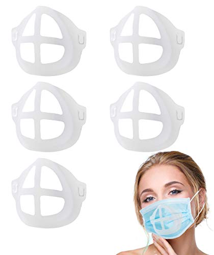 3D Bracket-3D Holder-Inner Support-Mouth and Nose Protection Lipstick Increase Breathing Space Smooth Breathing, Reusable&Washable (5PCS)