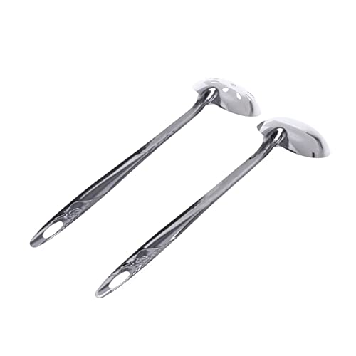 JINGYAN Cucchiaini da tè Stainless Steel Large Soup Spoon Ladle Skimmer Colander Filter Kitchen Tool - immagine 3