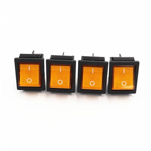 Interrupteur KCD4 on-off 220V bouton alimentation jaune pour tableau de commande