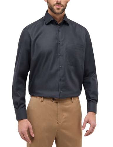 ETERNA Comfort Fit Hemd Langarm New Kent Kragen Streifen schwarz Größe 43
