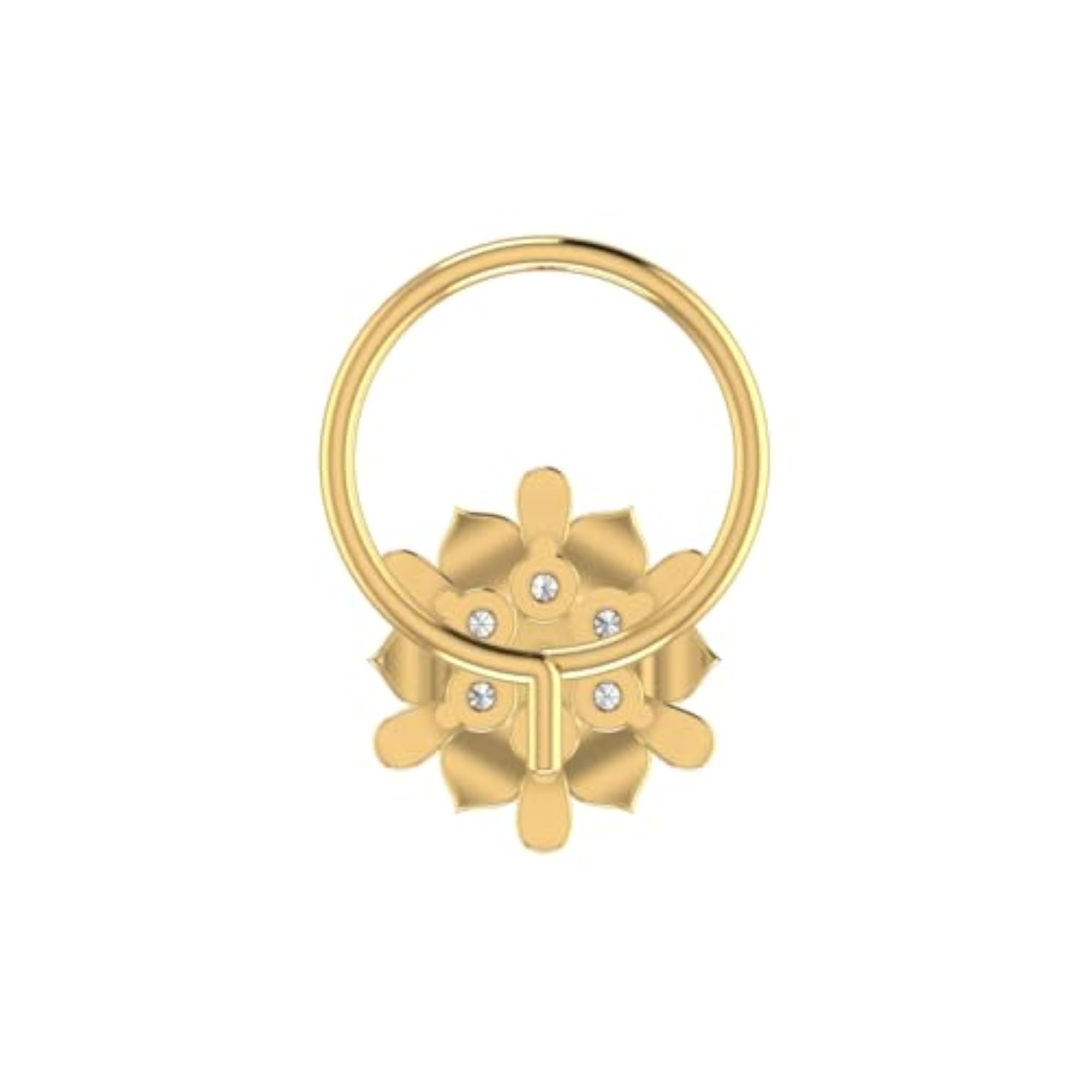 Women's 14Kt Yellow Gold Stud Nosering, Chic