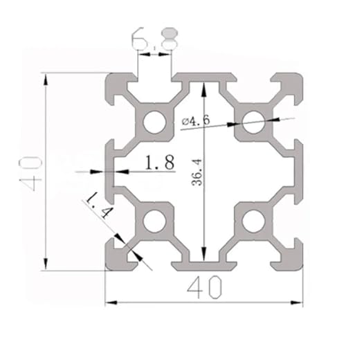 Profilé aluminium 4040 haute rigidité pour cadre d'extrusion CNC - 2