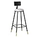Tabourets de Bar 25"Chaises de Bar de siège en Velours Doux pour Le Petit-déjeuner Couche de Cuisine Chaises en métal tabourets Hauts avec Les dossiers et repousses de chaussée