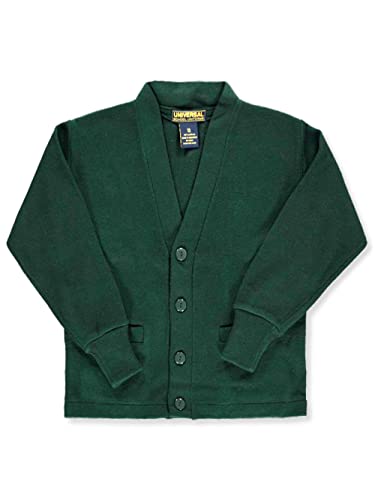 Unisex Boys Girls V-Neck Cardigan Sweater (Kids Sizes 4T-7) by Unive- Sku:Staniu8820HUNL; Color:HUNTER GREEN; Size:L L