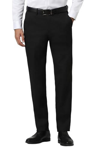 Image of Peter England Men's Mid Rise Slim Casual Pants