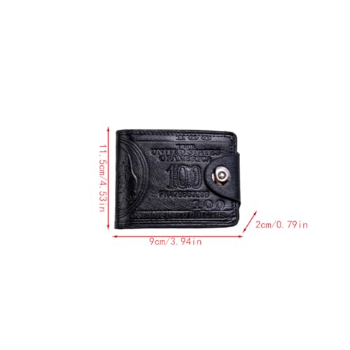 1pcs Men's Dollar Wallet One Hundred Dollar Short Wallet 100 Bill Wallet Cool Men Wallet Money Wallet. (Black)2