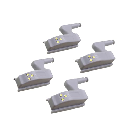 NUOBESTY 4pcs Cabinet Hinge Led Light Battery-Driven Hinge Lights for Cupboards and Wardrobes Low Energy Consumption High Brightness for Home Kitchen and Office Use