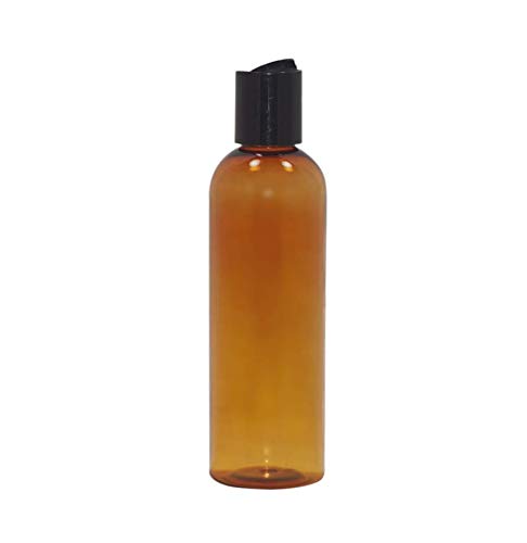 WM (Pack of 24) 4 oz Light Amber Cosmo Empty Bottles - Refillable Plastic Container w/Press Disc Cap (Light Amber Cosmo Press-Disc)
