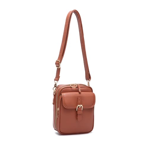 Sac à bandoulière cuir synthétique homme femme petit sac à main double couche