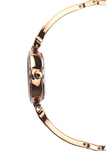 Sekonda Womens 26mm Stone Set Rose Gold Watch Gift Set with Heart Bracelet Earrings and Necklace