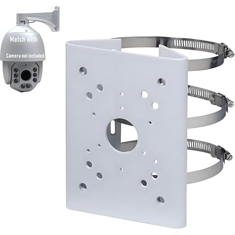 BeElion Pole Column Vertical PTZ Dome Camera Wall Loop Mounting Bracket for CCTV Dahua Wall Mounts Security Surveillance Cameras Cover