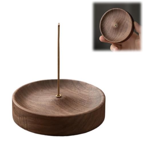 Porte-Encens en Bois De Noyer Noir, Porte Encens, Support Encens Baton, pour Salle de Yoga, Salle de Méditation, Salon