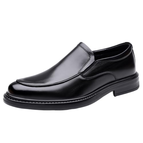 Men's British Style Slip-On Loafers Breathable Wide Width Business Casual Leather Shoes Spring Collection Comfortable Penny Loafers