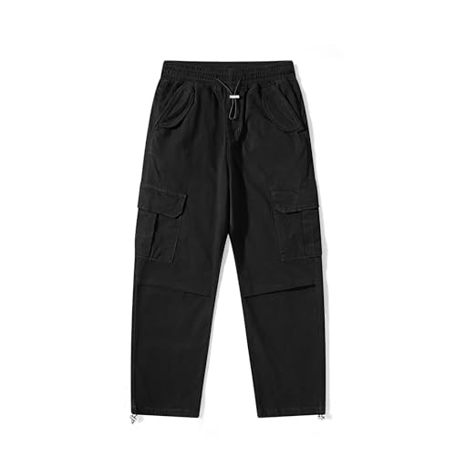 Image of Girls Cargo Pants Kids Pants Khaki Elastic Ankles Wide Leg Teen Streetwear Trendy Jogger Sweatpants