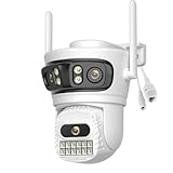 ANBIUX 3-in-1 Überwachungskamera Aussen - 2.4/5GHz WiFi Kamera Outdoor mit 360° Sicht, Farb-Nachtsicht, Smart Tracking, Zwei-Wege-Audio, IP66, TF/Cloud Kompatibel