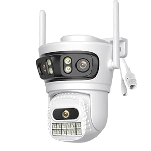 ANBIUX 3-in-1 Überwachungskamera Aussen - 2.4/5GHz WiFi Kamera Outdoor mit 360° Sicht, Farb-Nachtsicht, Smart Tracking, Zwei-Wege-Audio, IP66, TF/Cloud Kompatibel