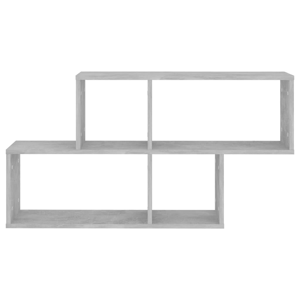 Estantería de pared gris hormigón de madera 100 x 18 x 53 cm, estante colgante con soporte invisible, estantería flotante para salón, dormitorio, cocina, baño, pasillo y oficina como orden y