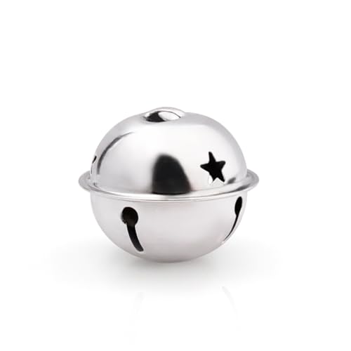 CLLOOTVE Large Craft Bells 1.6Inch/ 40MM Metal Craft Bells for Home Christmas Festival Gifts Party Wedding Decoration DIY Project 16Pcs Silver
