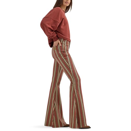 Wrangler® x Lainey Wilson Clay Denay Stripe Bell Bottom, Henna, 34W x 32L2