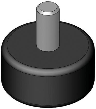 16 dia., M4x0.7 thds., 39 Lg., 20 Lbs Comp. Load, 3 Lbs. Shear load, Metric Double End Male/Male Natural Rubber Vibration Mount (1 Each)