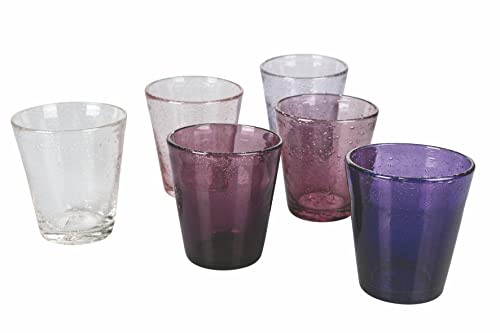 Cancun Set 6 bicchieri acqua in pasta di vetro soffiato 330 ml