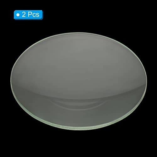 Image of PATIKIL 12 inch (300mm) Focal Length Double Convex Lens, 2 Pack 100mm Diameter 11mm Height Glass Optically Polished Round Edges Lens for Physics Experiment, Clear