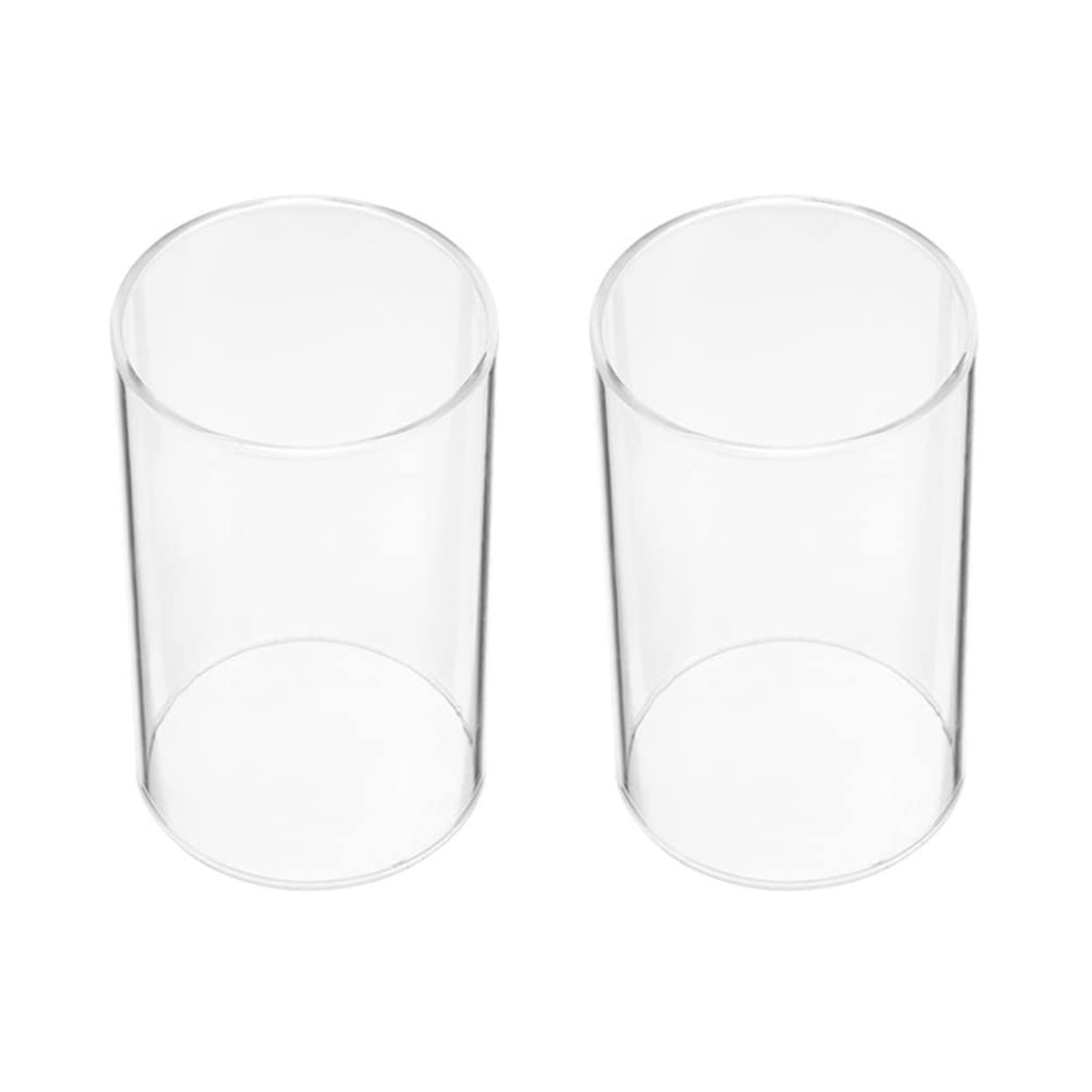 Garneck Portavelas de Vidrio de Borosilicato Transparente, Funda Cilíndrica para Velas, 2 Piezas, Diseño Elegante y Simple para Decoración en Bodas y Hogar