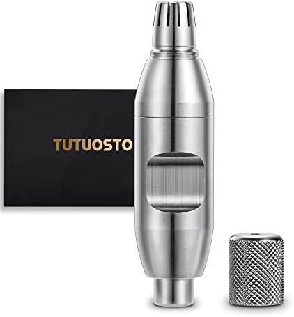 Tutuosto Manual Nose Hair Trimmer Ear Hair & Nose Hair Removal for Men Stainless Steel, Battery-Free, Painless, Waterproof, Easy to Clean, and Carry Nose Hair Remover Men’s Day Gifts