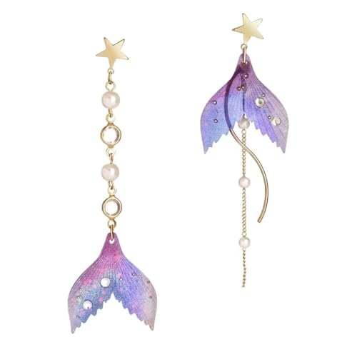 Purple Mermaid Earrings for Women Mermaid Tail Earrings Mermaid Jewelry Gifts for Women