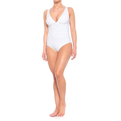 Coco Reef Women's Contours Solitaire One-Piece Swimsuit - Underwire (White, Size 12, 36C)