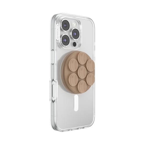 Image of PopSockets Phone Grip for MagSafe, Magnetic Holder, Phone Stand, Suck-Up - Latte