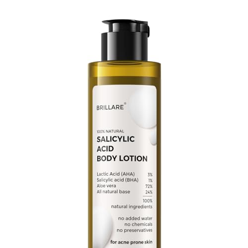 Brillare Salicylic Acid Body Lotion for Clear & Purified Skin | AHA BHA Lotion for Acne Prone Skin | Moisturizer Body Lotion for Dry Skin